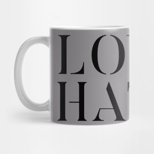 Love Hate Typography Mug